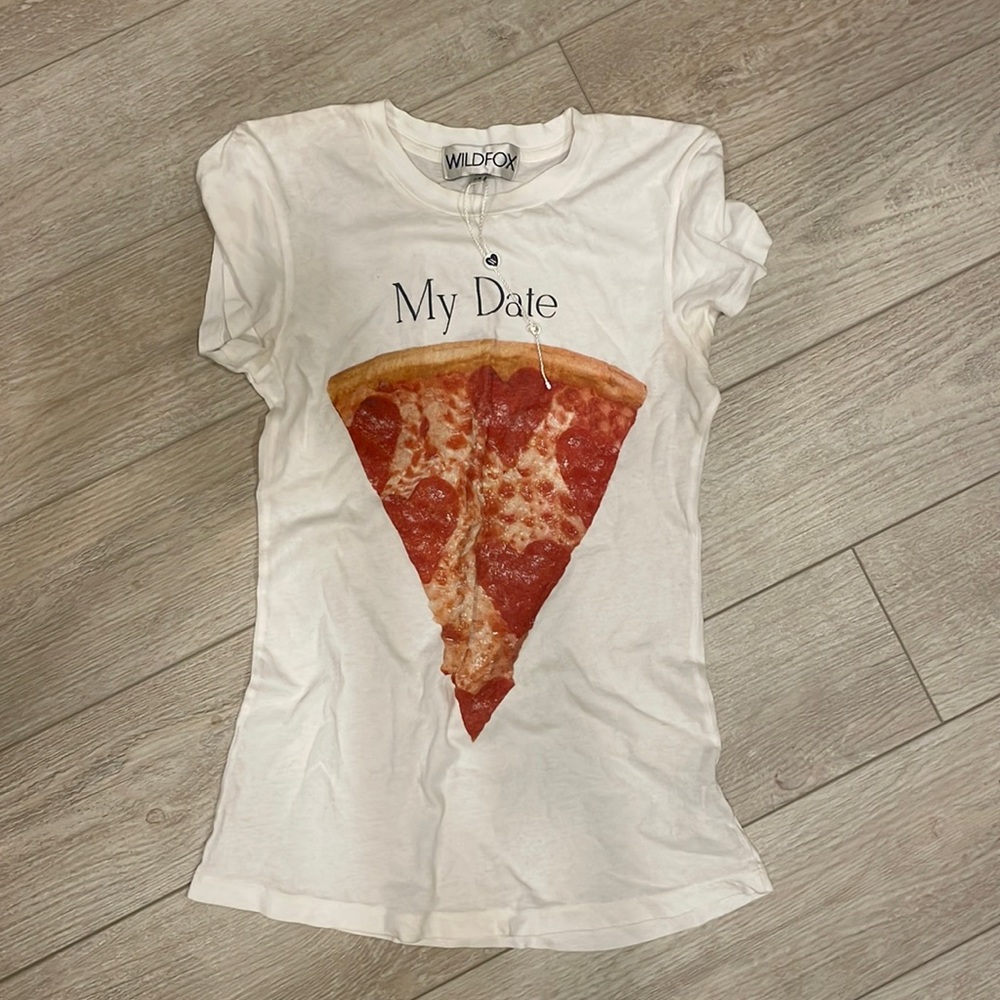 Wildfox Pizza Graphic short sleeve tshirt XS nwt